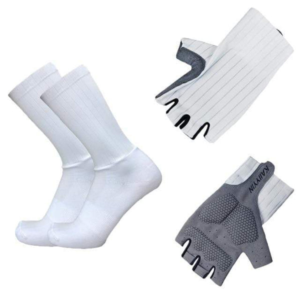 Planet Gates white / Glove size S Aero Bike Team Cycling Gloves and Socks Combined Men Women Bike Gloves Socks Non-slip Calcetines Ciclismo Guantes Ciclismo