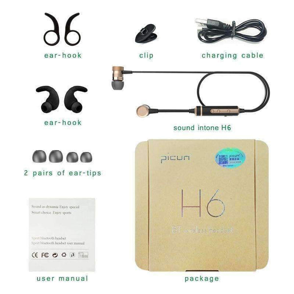 Planet Gates WHITE GOLD / China Bluetooth Earphone Sweatproof Sports Wireless Earphones With MIC Bluetooth Headphones For Phones iPhone Xiaomi