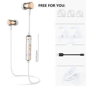 Planet Gates WHITE GOLD / China Bluetooth Earphone Sweatproof Sports Wireless Earphones With MIC Bluetooth Headphones For Phones iPhone Xiaomi