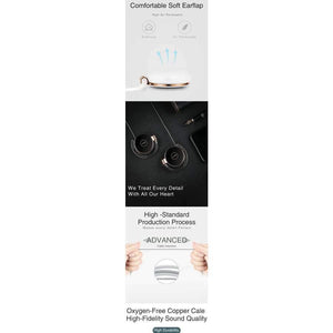 Planet Gates WHITE GOLD / China Wired Headphone with Microphone Volume Control Sport Earphones Earhook Earphone Anti-drop Off Headset for iPhone