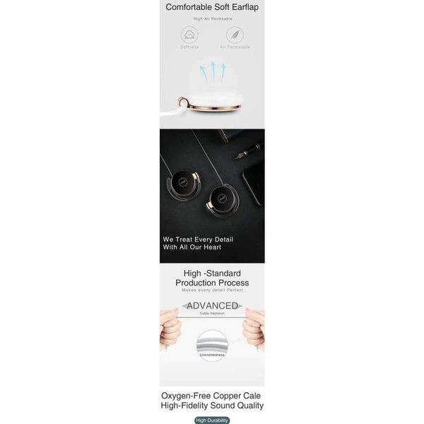 Planet Gates WHITE GOLD / China Wired Headphone with Microphone Volume Control Sport Earphones Earhook Earphone Anti-drop Off Headset for iPhone