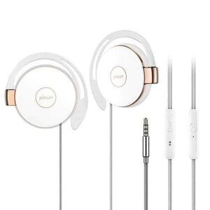 Planet Gates WHITE GOLD / China Wired Headphone with Microphone Volume Control Sport Earphones Earhook Earphone Anti-drop Off Headset for iPhone