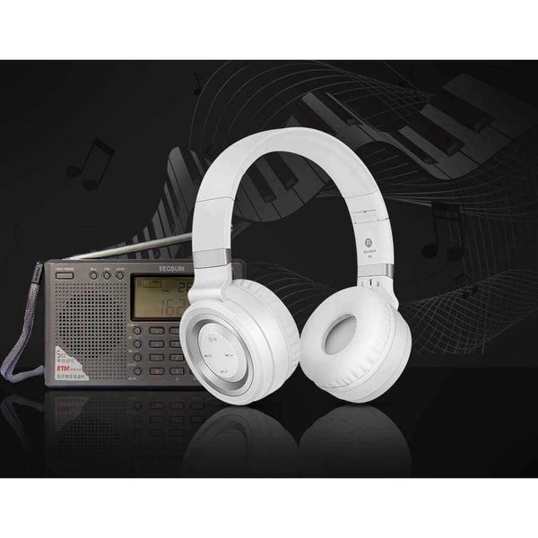 Planet Gates WHITE GOLD / China Wireless Headphones Bluetooth Headphone With Mic Support TF Card FM Radio Bass Headset For iPhone Xiaomi PC MP3