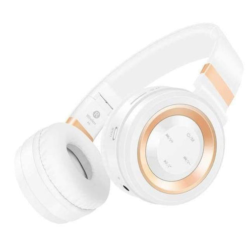 Planet Gates WHITE GOLD / China Wireless Headphones Bluetooth Headphone With Mic Support TF Card FM Radio Bass Headset For iPhone Xiaomi PC MP3