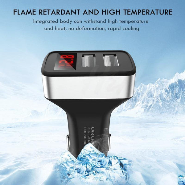 H&A Dual USB Car Charger With LED Display Universal Phone Car-Charger for Samsung S8 S9 iPhone xs max 7 8 X Plus Quick Charger - Planet Gates