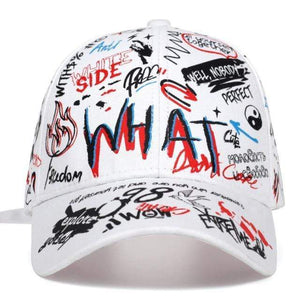 Planet Gates White Graffiti Baseball Cap Hip Hop Tide Hat Summer Travel Shade Caps Men Women Outdoor Sports Casual Hats Snapback Hats Gorr