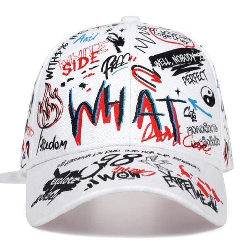 Planet Gates White Graffiti Baseball Cap Hip Hop Tide Hat Summer Travel Shade Caps Men Women Outdoor Sports Casual Hats Snapback Hats Gorr