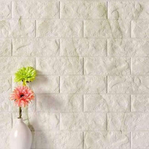 Planet Gates White Green / 70cmX77cm Waterproof Foam Brick 3D Wall Panel DIY Self Adhesive Wallpaper For Kids Room Bedroom Wall Decor 3D Brick Living Room Wall Paper