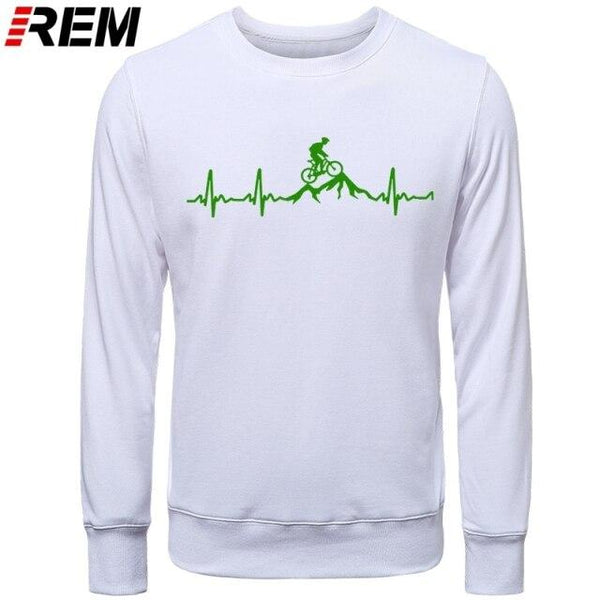 Planet Gates WHITE GREEN / XS Hoodies Mountain Bike Heartbeat Funny MTB Dirt Bike Plus Custom LONG Sleeve Men's Fashion Family Cotton Hoodies, Sweatshirts