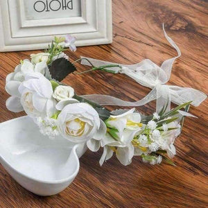Planet Gates White Haimeikang Lady Girl Boho Hair Accessories Wreath Floral  Crown Adjustable Purple  Wreath Crown Beach Vacation Headband