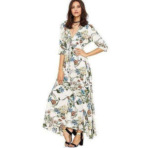 Brand Long Maxi Dress Print Plus Size Sexy Casual Summer Beach Clothes Women Vestidos Render Elegant Robe Boho Party Club Dress