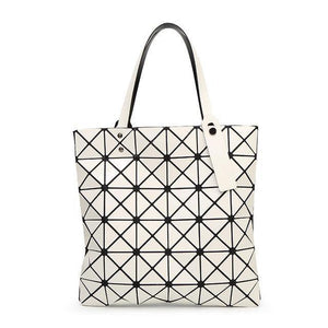 Planet Gates WHITE Handbag Female Folded Ladies Geometric Plaid Bag Fashion Casual Tote Women Handbag Mochila Shoulder Bag