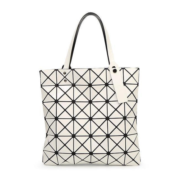 Planet Gates WHITE Handbag Female Folded Ladies Geometric Plaid Bag Fashion Casual Tote Women Handbag Mochila Shoulder Bag