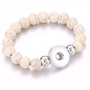 Planet Gates white Handmade Snap Button Bracelet 10mm Imitation Pearls Beads Snap Jewelry Fit 18mm Snap Button Jewelry Beaded Bracelet