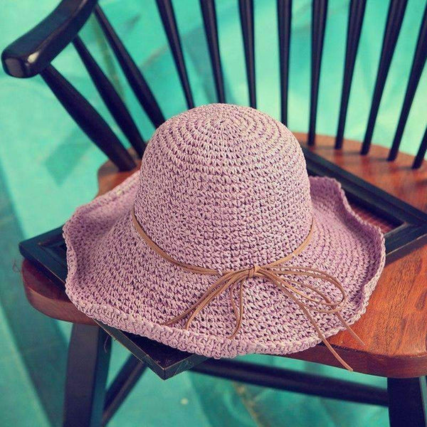 Handmade Weave Raffia Sun Hats For Women Black Ribbon Lace Up Large Brim Straw Hat Outdoor Beach Summer Caps Chapeu Feminino