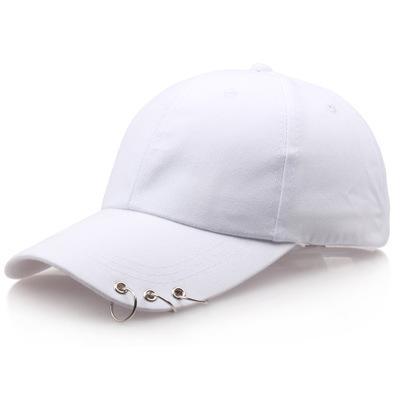 Planet Gates White Hip Hop Women's Baseball Cap With Ring Circle Snapback Hats For Men Women Unisex Dad Hat Adjustable Kpop Korean Style Gorra