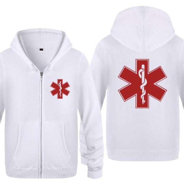 Planet Gates white hoodies 1 / L Emergency Ambulance Printed Hoodies Men Brand Fleece Long Sleeve Mens Jacket Sweatshirt Coat Winter Hoody Moletom Sudaderas