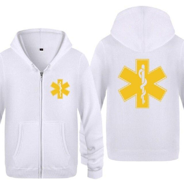 Planet Gates white hoodies 2 / M Emergency Ambulance Printed Hoodies Men Brand Fleece Long Sleeve Mens Jacket Sweatshirt Coat Winter Hoody Moletom Sudaderas