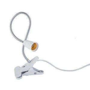 Planet Gates White housing / Not include Bulb Adjustable 360 Degree Twisted Flexible Metal Tubing LED Light Clip-On Reading Lamp Book light Book Reader Mini Bright Desk Lamps