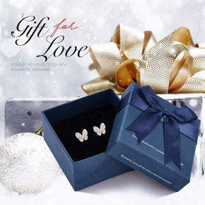 Planet Gates White in box Fashion Jewelry Women Earrings Shining Black Crystal Gold Plated Butterfly Insect Earrings Stud