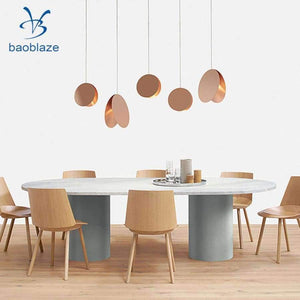 Planet Gates White Iron Round Modern Shade Chandelier Ceiling Hanging Lamp LivingRoom E14