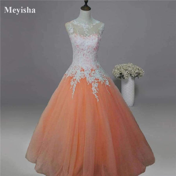 Planet Gates White Ivory Champagne Pink Orange Silver Lace Wedding Dress for brides plus size maxi formal gown Size 2-26