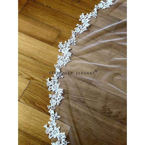 Planet Gates White/Ivory Wedding Veil 3m Long Comb Lace Mantilla Cathedral Bridal Veil Wedding Accessories Veu De Noiva Real Photos MD30
