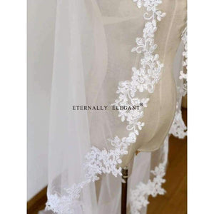 Planet Gates White/Ivory Wedding Veil 3m Long Comb Lace Mantilla Cathedral Bridal Veil Wedding Accessories Veu De Noiva Real Photos MD30