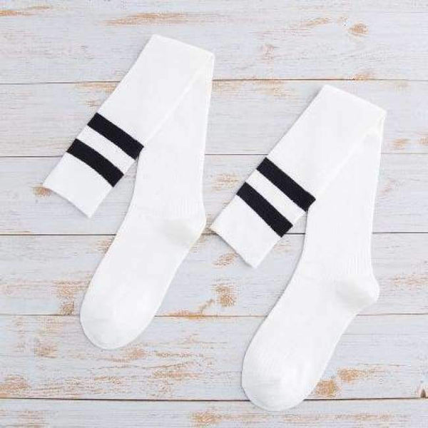 Planet Gates White Japanese Hosiery Stocking Korean College Style Stripes Knee Socks Lovely Students High Stockings 3pair/lot