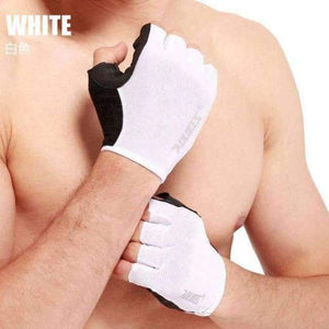 Planet Gates white / L 1 Pair  Anti-skid Breathable Gym Gloves Body Building Training Sport Dumbbell Fitness Exercise Weight Lifting Gloves