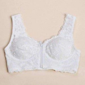 Planet Gates Hvid / L(75A 75B 75C 75D) 2018 Bh med lynlås foran til kvinder uden kant, stor brystvisning, lille, tynd bh med vest, komfortabel sove-bh, plus size