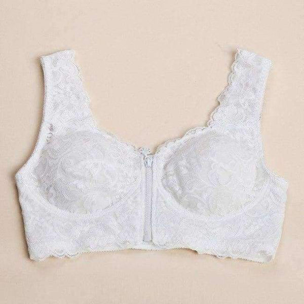 Planet Gates Hvid / L(75A 75B 75C 75D) 2018 Bh med lynlås foran til kvinder uden kant, stor brystvisning, lille, tynd bh med vest, komfortabel sove-bh, plus size