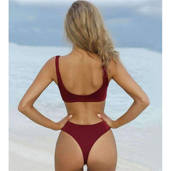 Planet Gates White / L Bow high cut bikini high leg Bikin set Push Up Padded Bandage Brazilian Swimsuit Women 2018 Beach Swimwear Black Red White