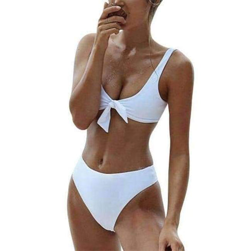 Planet Gates White / L Bow high cut bikini high leg Bikin set Push Up Padded Bandage Brazilian Swimsuit Women 2018 Beach Swimwear Black Red White