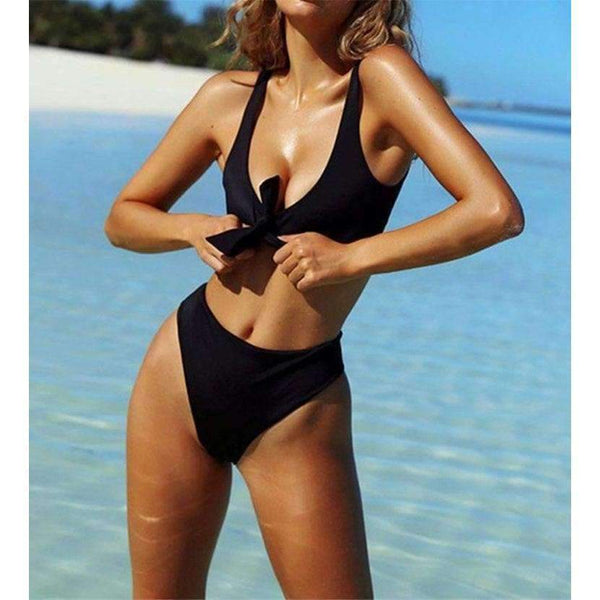 Planet Gates White / L Bow high cut bikini high leg Bikin set Push Up Padded Bandage Brazilian Swimsuit Women 2018 Beach Swimwear Black Red White