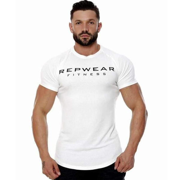 Men Short Sleeve Cotton T-shirt Gyms Fitness Bodybuilding T Shirt Male Summer New Casual Fashion Slim Tees Tops Brand Clothing