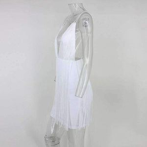 Planet Gates White / L Party Dresses Women White Elegant Evening Spaghetti Strap Sexy Dress V Neck Backless Mini Summer Dress Vestido