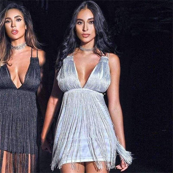 Planet Gates White / L Party Dresses Women White Elegant Evening Spaghetti Strap Sexy Dress V Neck Backless Mini Summer Dress Vestido