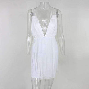 Planet Gates White / L Party Dresses Women White Elegant Evening Spaghetti Strap Sexy Dress V Neck Backless Mini Summer Dress Vestido