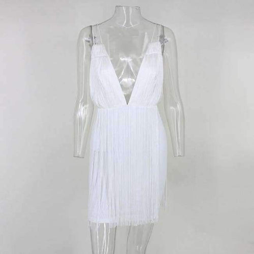 Planet Gates White / L Party Dresses Women White Elegant Evening Spaghetti Strap Sexy Dress V Neck Backless Mini Summer Dress Vestido