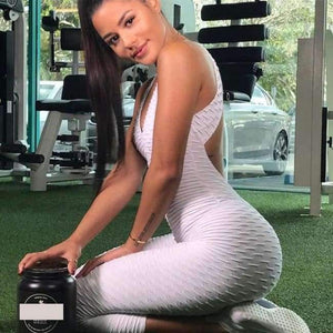 Planet Gates white / L Sexy Girls Backless Playsuit Tights Summer rompers womens jumpsuit Calf-Length Pants Bodysuit Deep V Neck jumpsuit