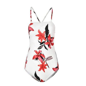 Planet Gates White / L Sexy One Piece Swimsuit Women Swimwear Print Bodysuit Crochet Bandage Cut Out Beach Wear Bathing Suit Monokini Swimsuit XL