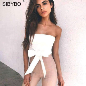 Planet Gates White / L Shirt Camisole women Top 2018 Sexy Off Shoulder New fashion Party Slim Backless Women Crop Tops Blusa