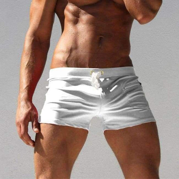 Planet Gates White / L Swimwear Men Swimsuits Men's Swimming Trunks Swimming Boxer Shorts Sports Suits Surf Board Shorts Trunks Men Swim Suits