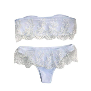 Planet Gates White / L Women swimwear summer sexy Bandage lace Ruffle Bikini maternity swimwear women's swimwear large sizes swimwear JL 11