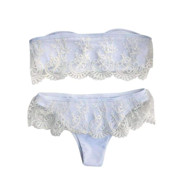 Planet Gates White / L Women swimwear summer sexy Bandage lace Ruffle Bikini maternity swimwear women's swimwear large sizes swimwear JL 11