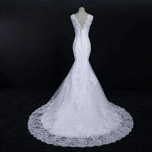 Planet Gates white lace up / 2 New Arrival Lace Mermaid Wedding Dresses 2017 Plus Size Bridal Alibaba Wedding Gowns Real Photo Free Shipping FSM-144M