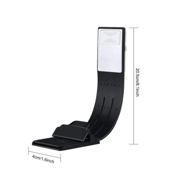Planet Gates white LEDGLE Rechargeable Reading Lamp Compact Book Light Flexible LED Light Clip-on LED Lamp for Kindle and Book 4 Modes Black