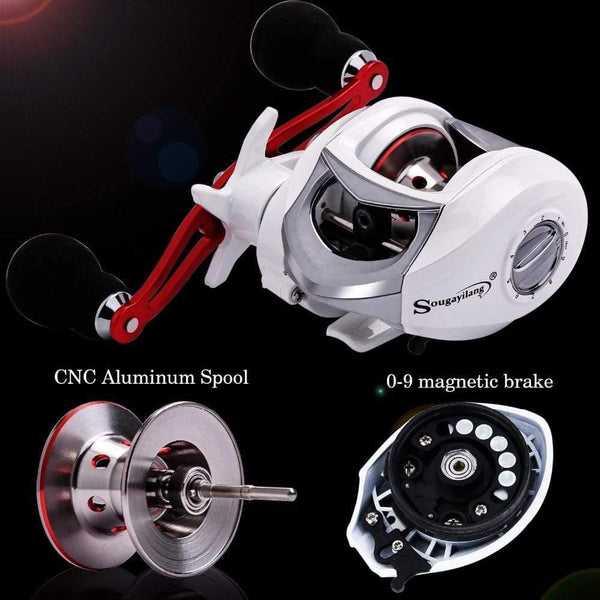 Planet Gates White / Left Hand 18+1BB Fishing Reel Strong Drag Power 10kg White Right/Left Handed Carp Fishing Wheels Fishing Tracking