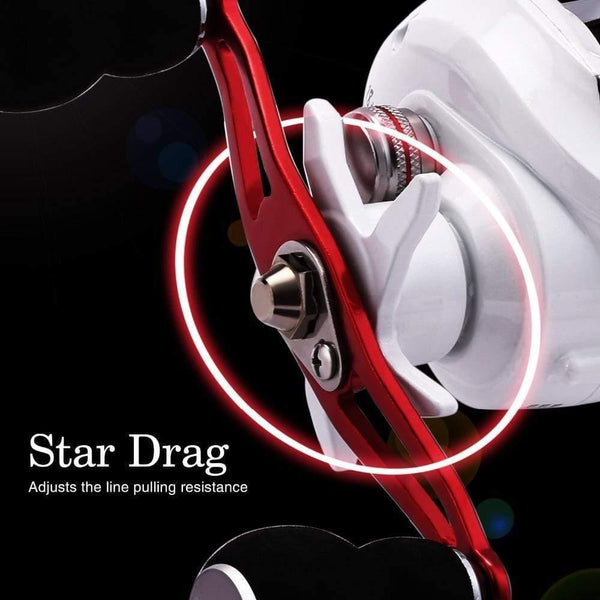 Planet Gates White / Left Hand 18+1BB Fishing Reel Strong Drag Power 10kg White Right/Left Handed Carp Fishing Wheels Fishing Tracking